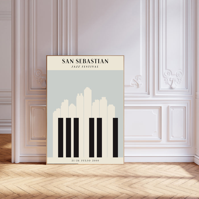 Jazz San Sebastian Festival Blue art Print