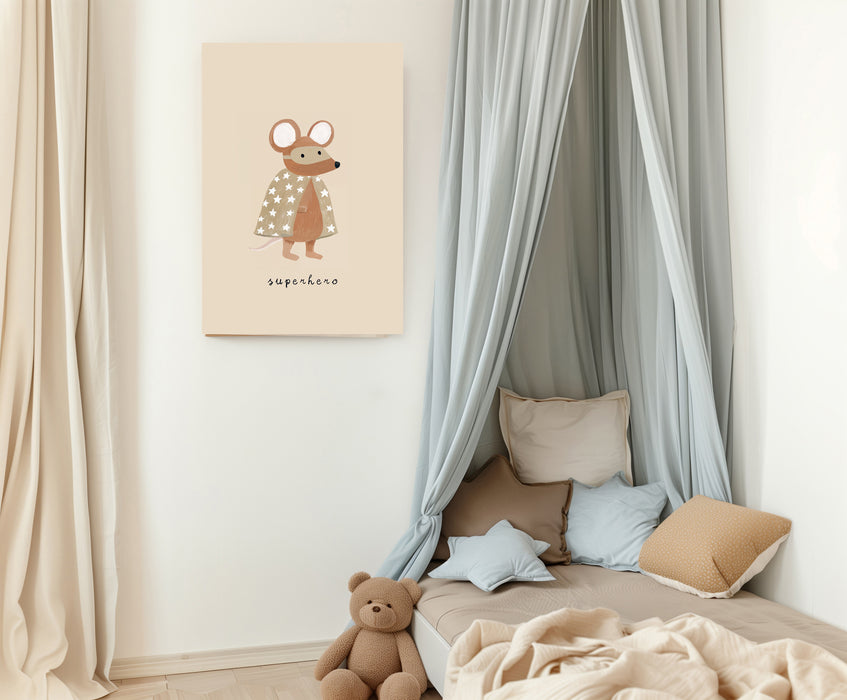 Superhero Mouse Nursery Art Print