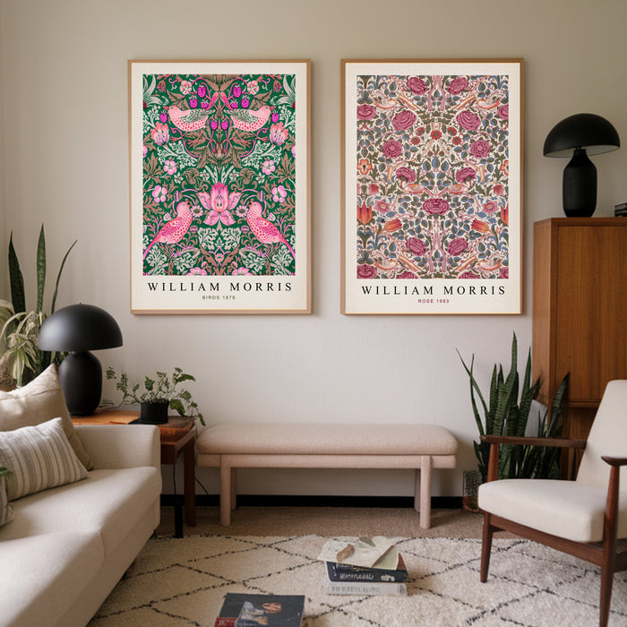 William Morris Bird and Rose Set Of Two Art Prints