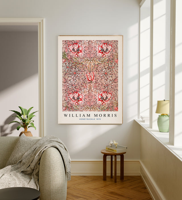William Morris Honeysuckle Pink Set Of Two Art Prints