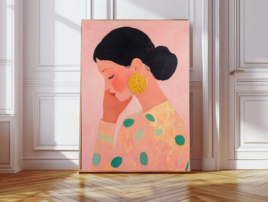 Portrait Of A Woman In Spot Art Print