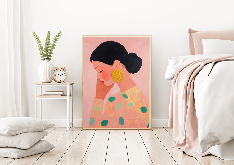 Portrait Of A Woman In Spot Art Print