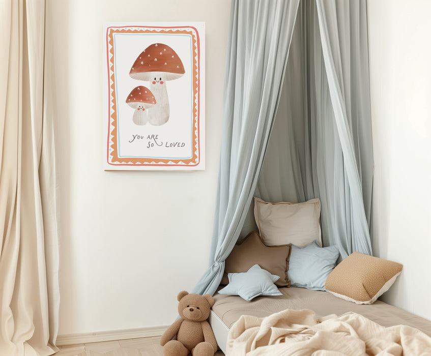 Mushrooms Love Quote Nursery Art Print