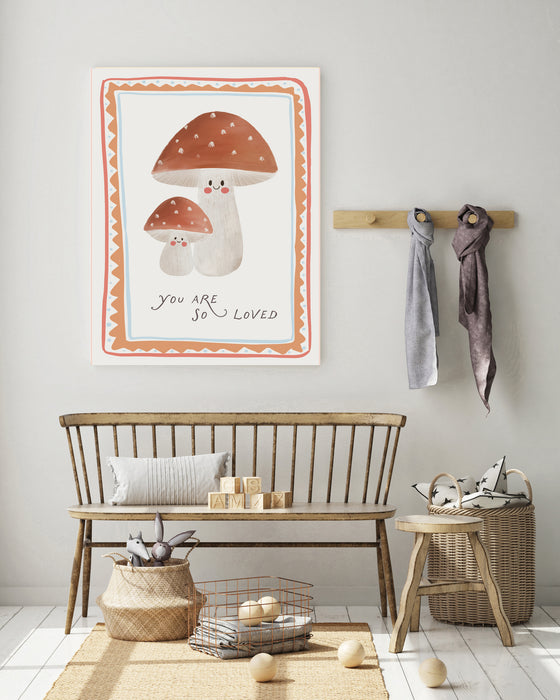 Mushrooms Love Quote Nursery Art Print