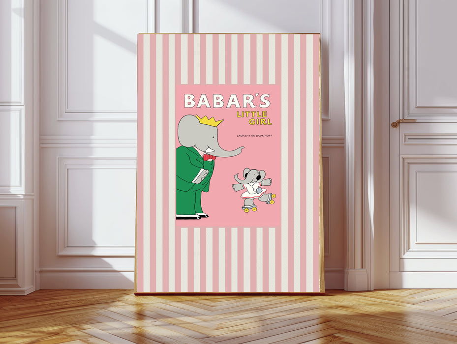 Babar The Elephant Pink Set Of Two Nursery Art Prints