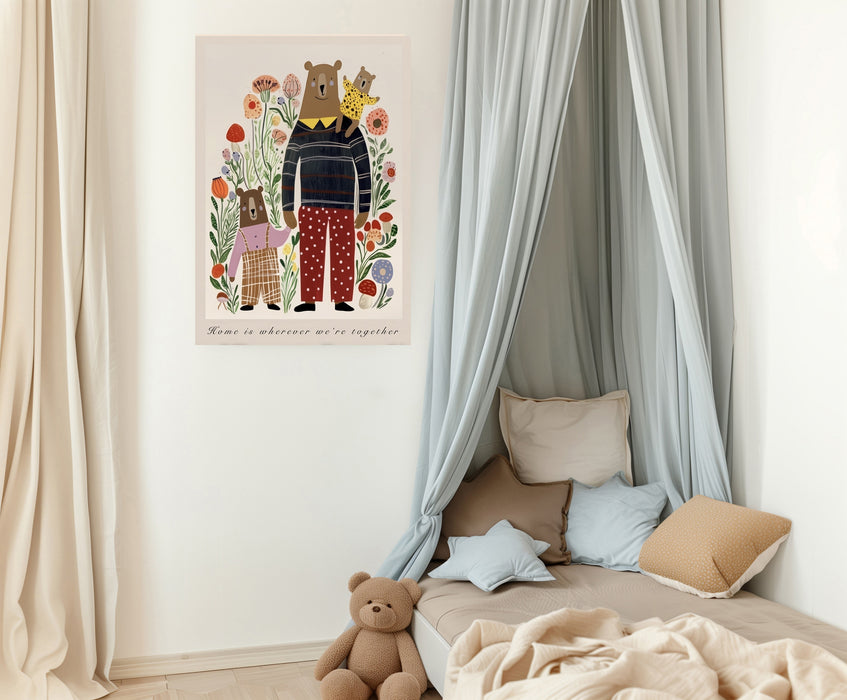 Bear Family Quote Nursery Art Print