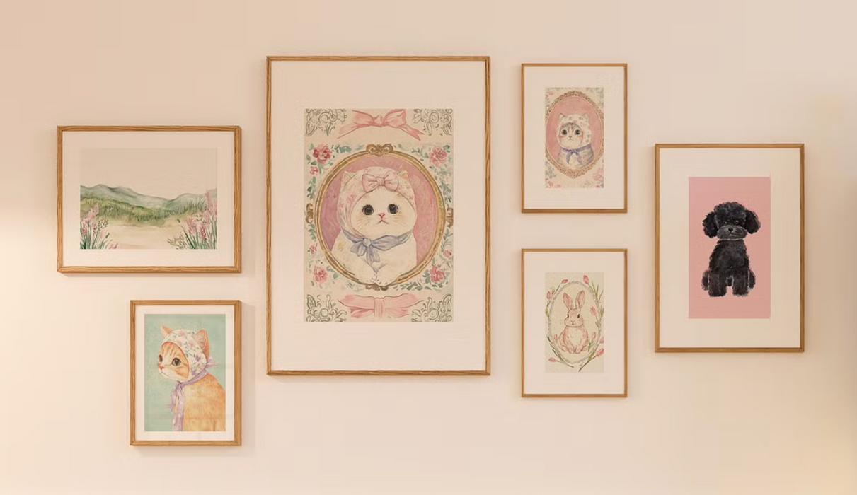 Vintage Nursery Cat Art Print