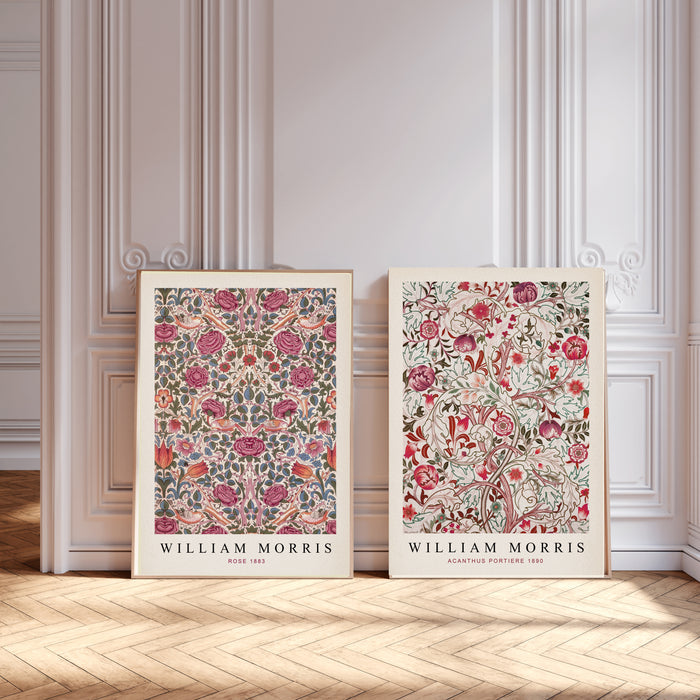 William Morris Pink Set Of Two Art Prints
