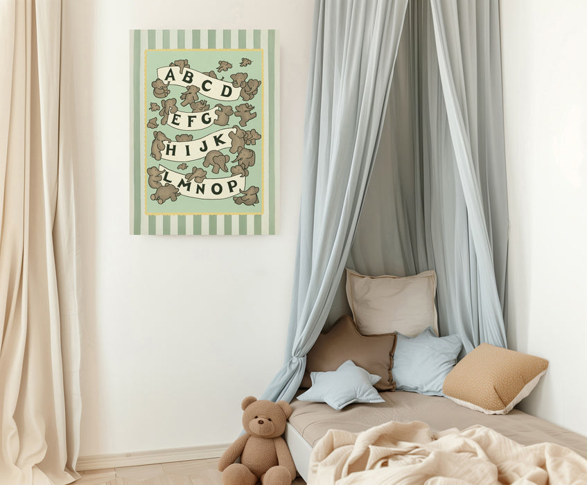Vintage Histoire de Babar Nursery ABC Art Print
