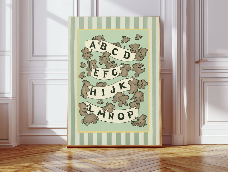 Histoire de Babar Vintage Alphabet Print Set – A–Z Nursery Wall Art