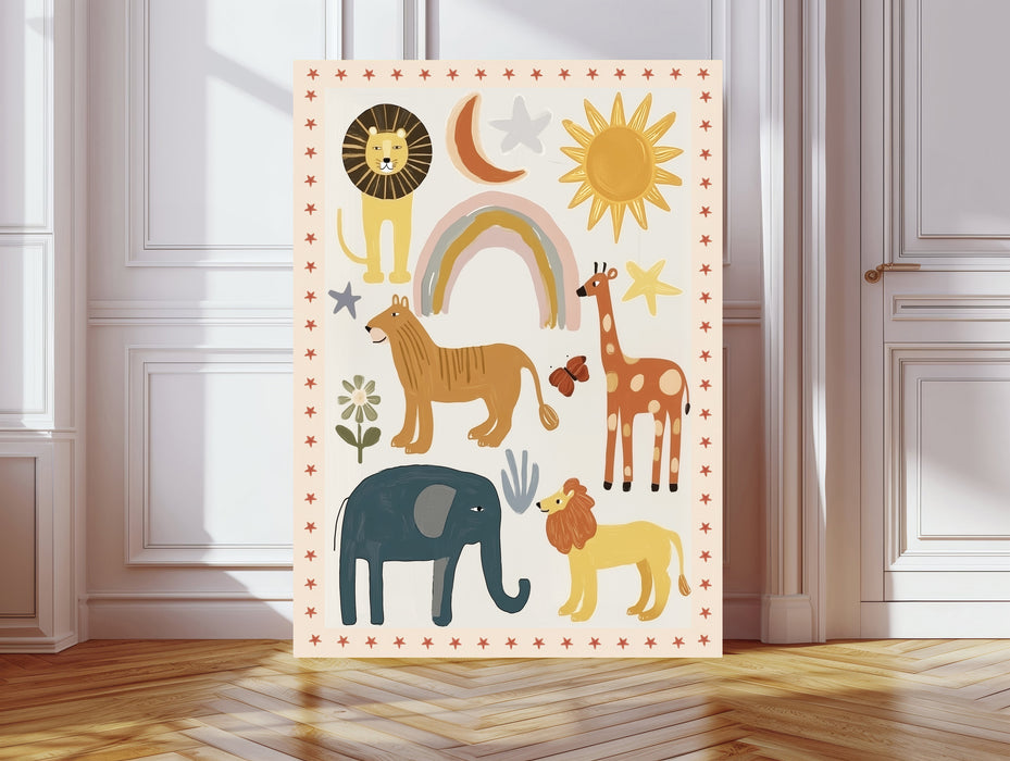 Kids Nursery Whimsical Animal Art Print