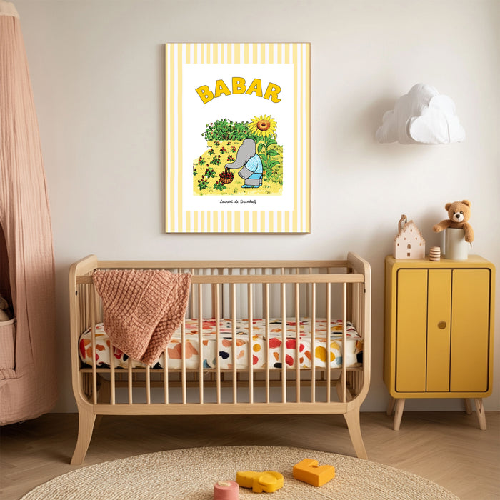Babar The Elephant Gardening Set Of Two Nursery Art Prints