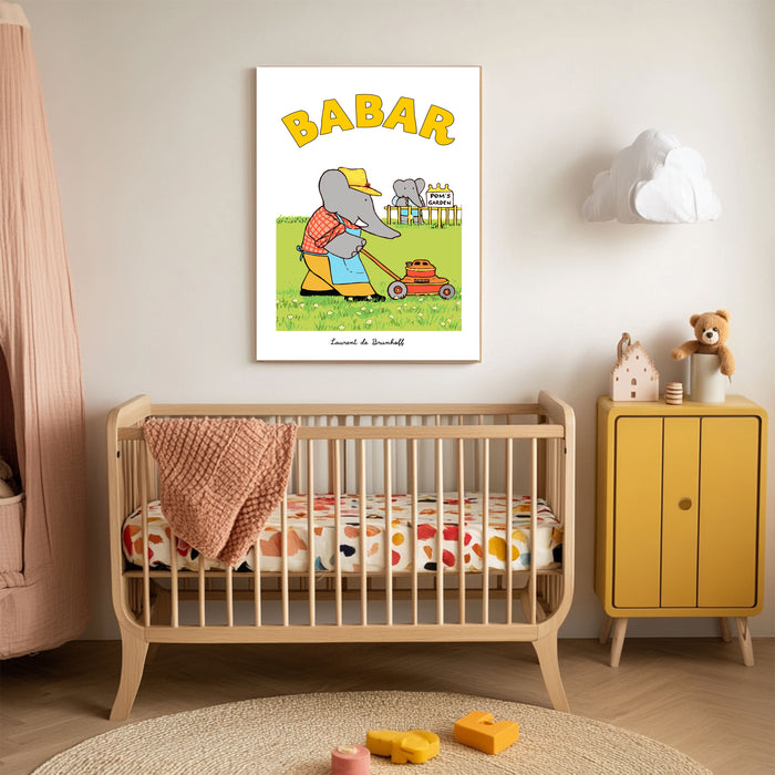 Babar The Elephant Gardening Set Of Two Nursery Art Prints