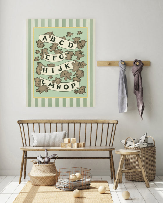 Vintage Histoire de Babar Nursery ABC Art Print