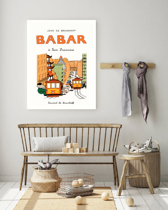 Babar the Elephant in San Francisco Vintage Nursery Art Print