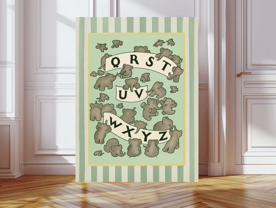 Histoire de Babar Vintage Alphabet Print Set – A–Z Nursery Wall Art