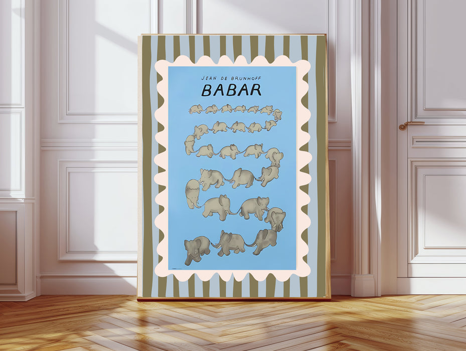 Babar the Elephant  Vintage Nursery Art Print