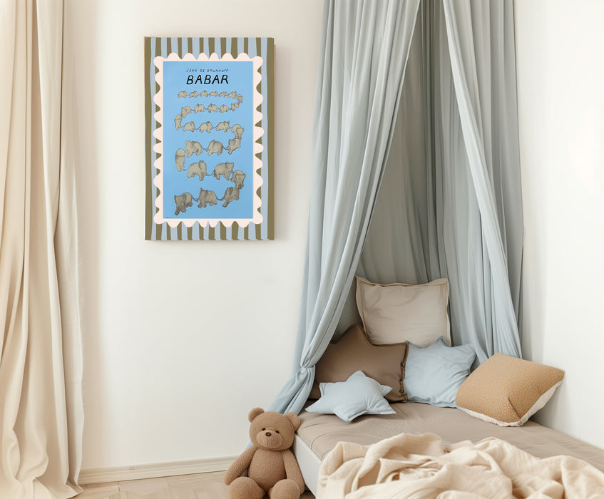 Babar the Elephant  Vintage Nursery Art Print