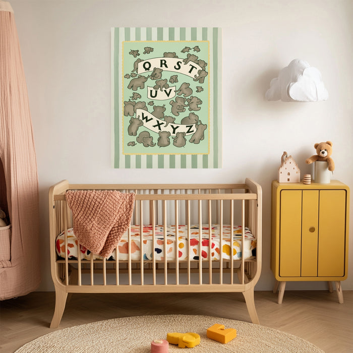 Vintage Babar le petit éléphant Alphabet Print