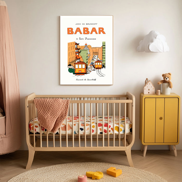 Babar the Elephant in San Francisco Vintage Nursery Art Print