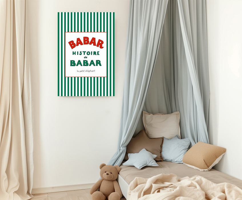 Babar the Elephant Book Cover Vintage Nursery Art Print
