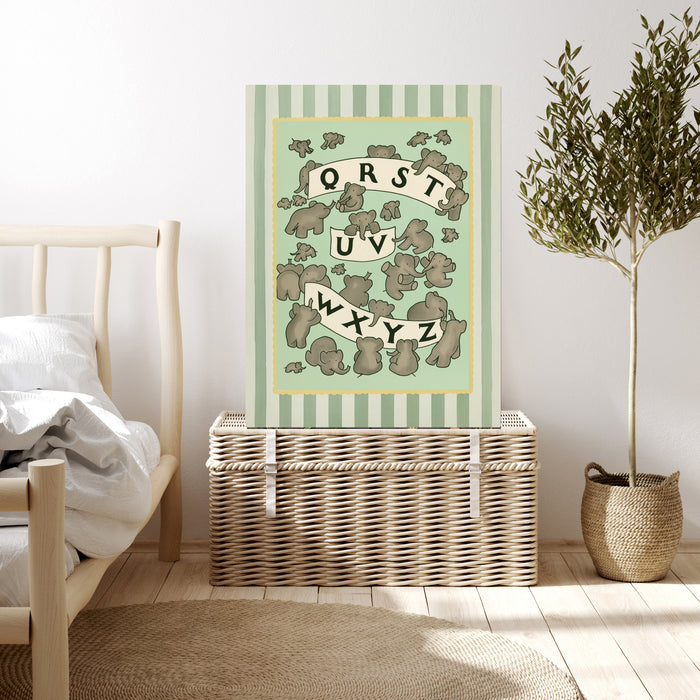 Vintage Babar le petit éléphant Alphabet Print