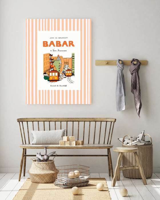 Babar the Elephant in San Francisco Vintage Nursery Art Print