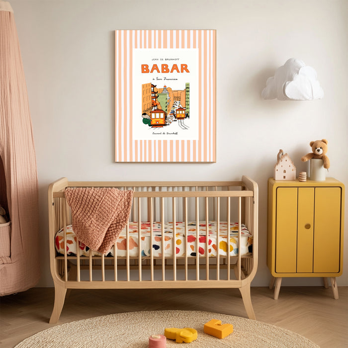 Babar the Elephant in San Francisco Vintage Nursery Art Print