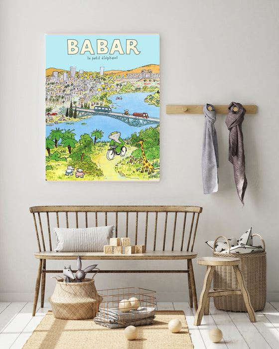 Babar the Elephant Holiday Vintage Nursery Art Print