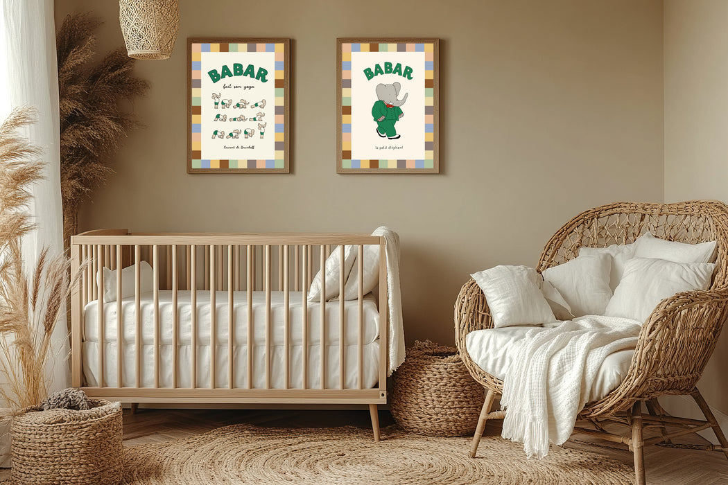 Babar The Elephant Set Of Two Nursery Art Prints