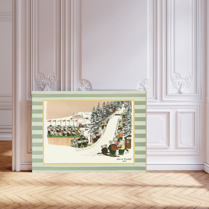 Vintage Babar 1934 Skiing Art Print