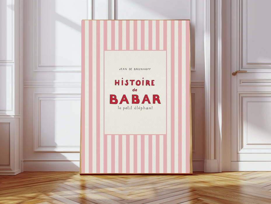 Babar The Elephant Pink Set Of Two Nursery Art Prints