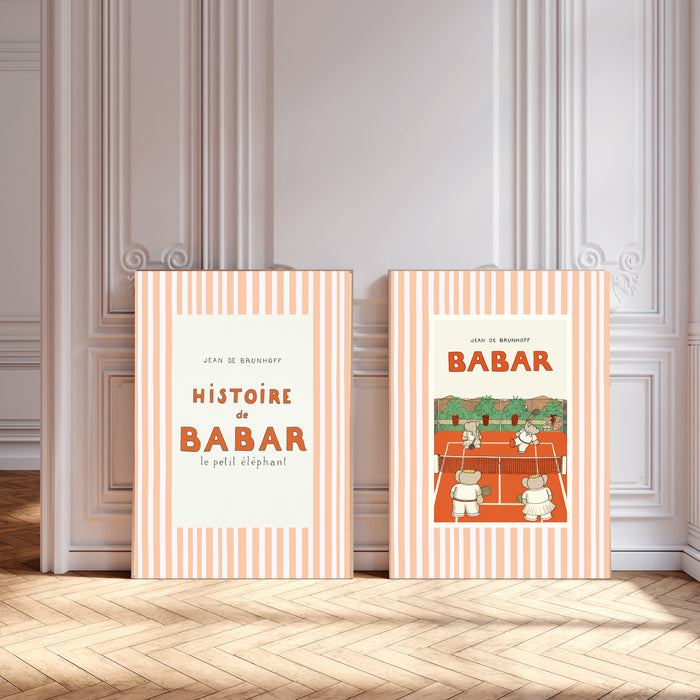 Babar The Elephant Tennis Set Of Two Nursery Art Prints