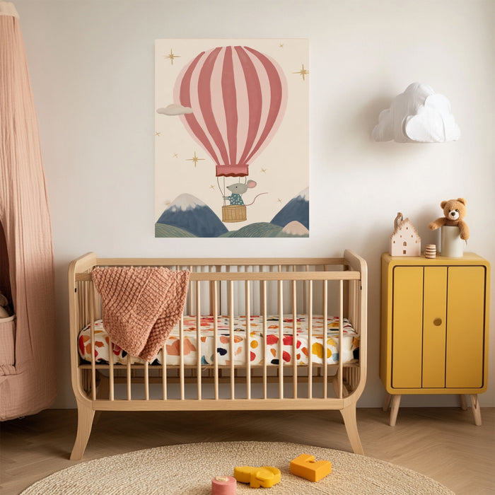 Hot Air Ballon Mouse Nursery Art Print