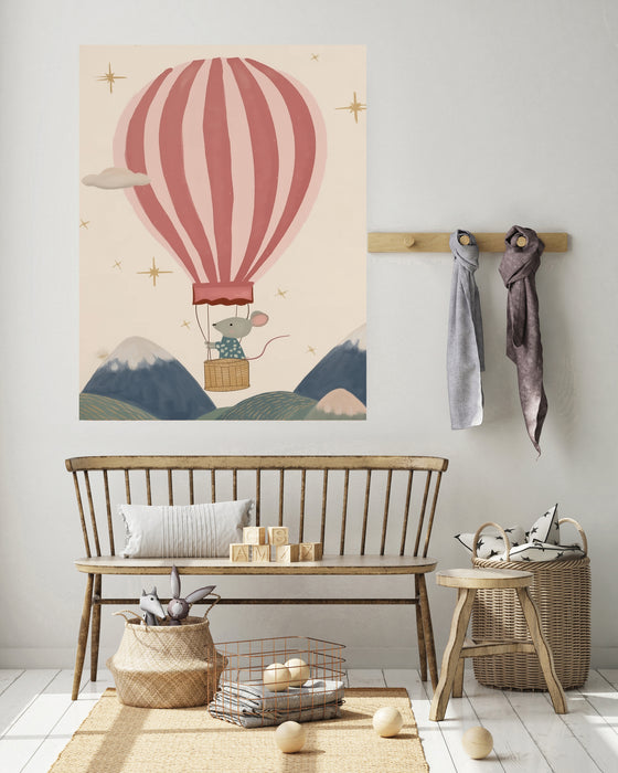 Hot Air Ballon Mouse Nursery Art Print