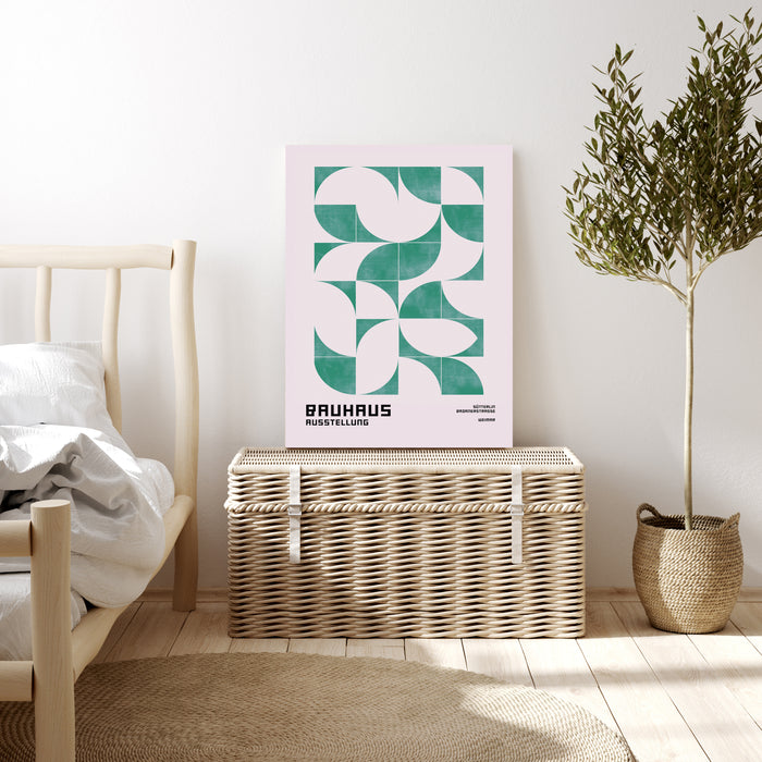 Bauhaus Green Abstract Mid Century Art Print