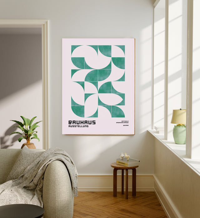 Bauhaus Green Abstract Mid Century Art Print