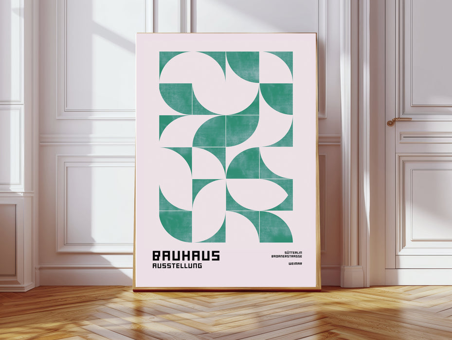 Bauhaus Green Abstract Mid Century Art Print