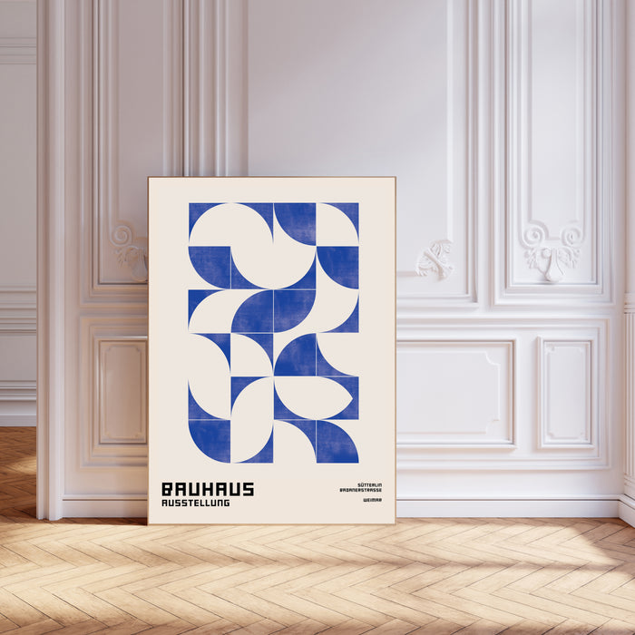 Bauhaus Blue Retro Art Print