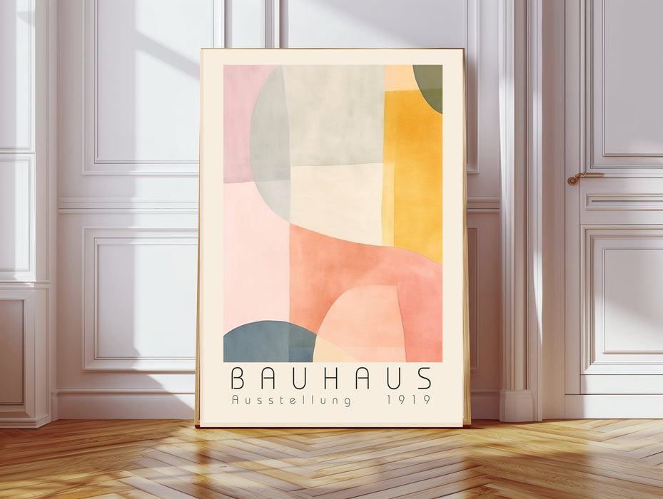 Bauhaus Pastel Mid Century Set Of Two Art Prints