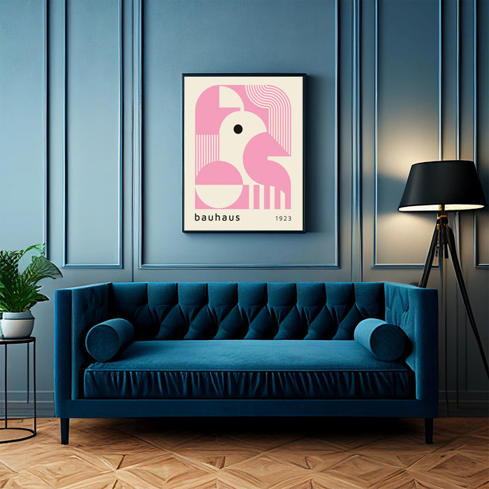 Bauhaus Mid Century Pink Art Print