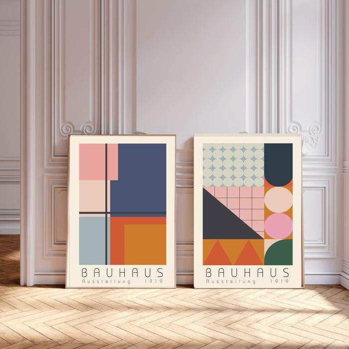 Bauhaus Mid Century Set Of Two Art Prints