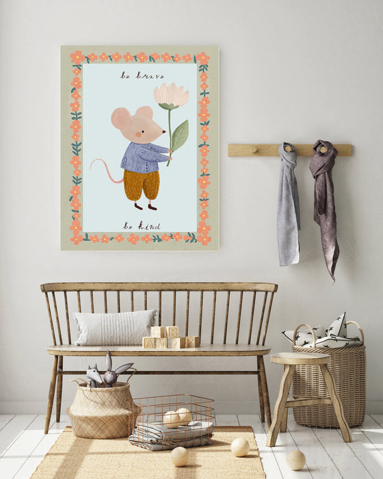 Be Kind Mouse Nursery Art Print
