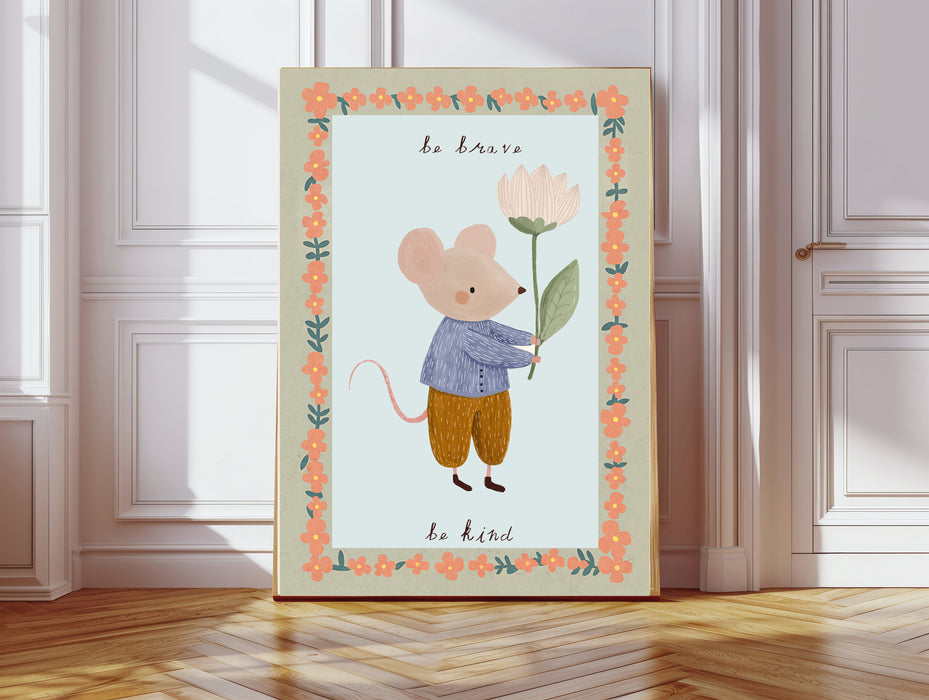 Be Kind Mouse Nursery Art Print