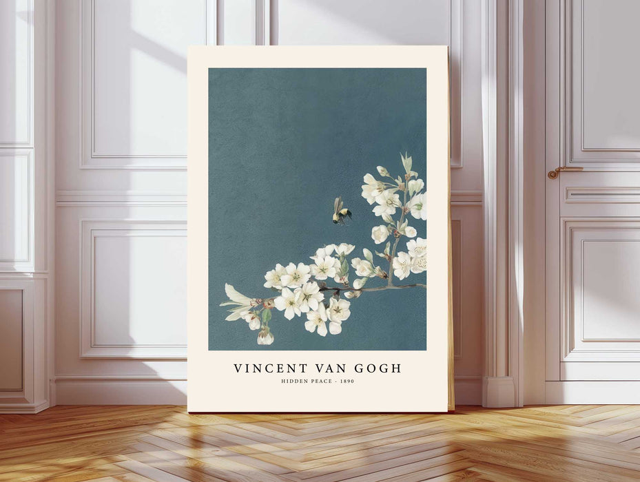 Blossom & Bee – Van Gogh  Floral Art Print in Slate Blue