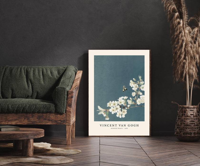 Blossom & Bee – Van Gogh  Floral Art Print in Slate Blue
