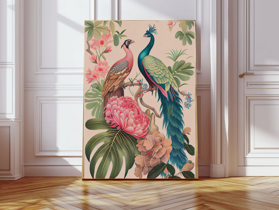 Chinoiserie Birds Set Of Two Art Prints