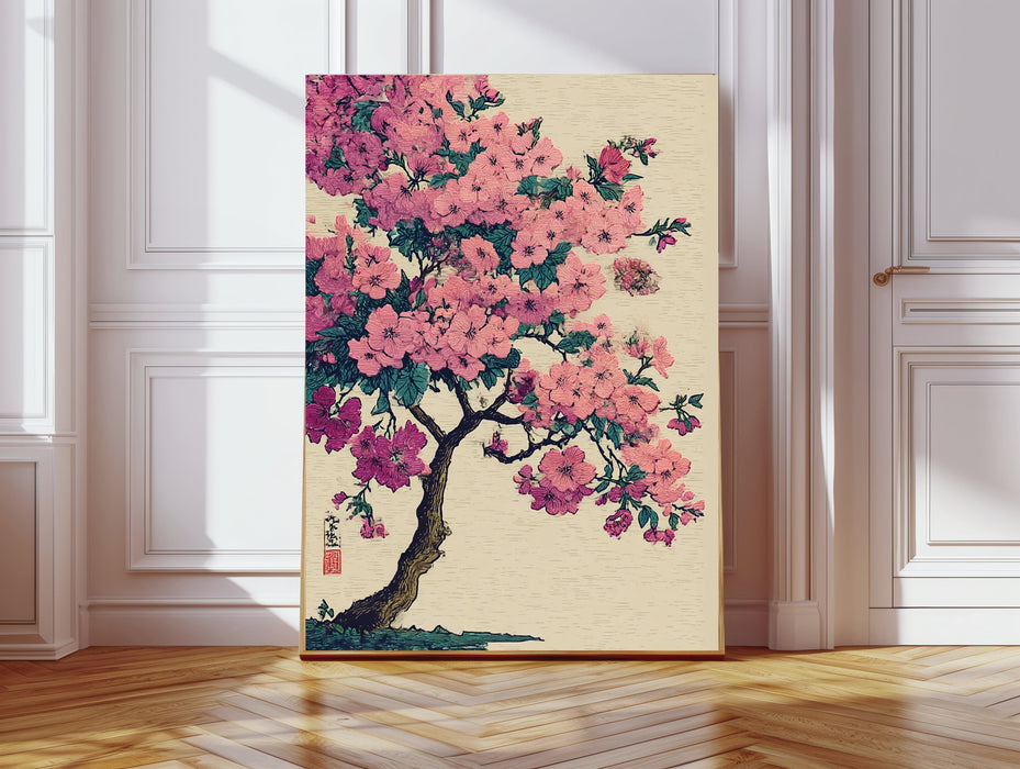 Japanese Pink Blossom Tree Art Print