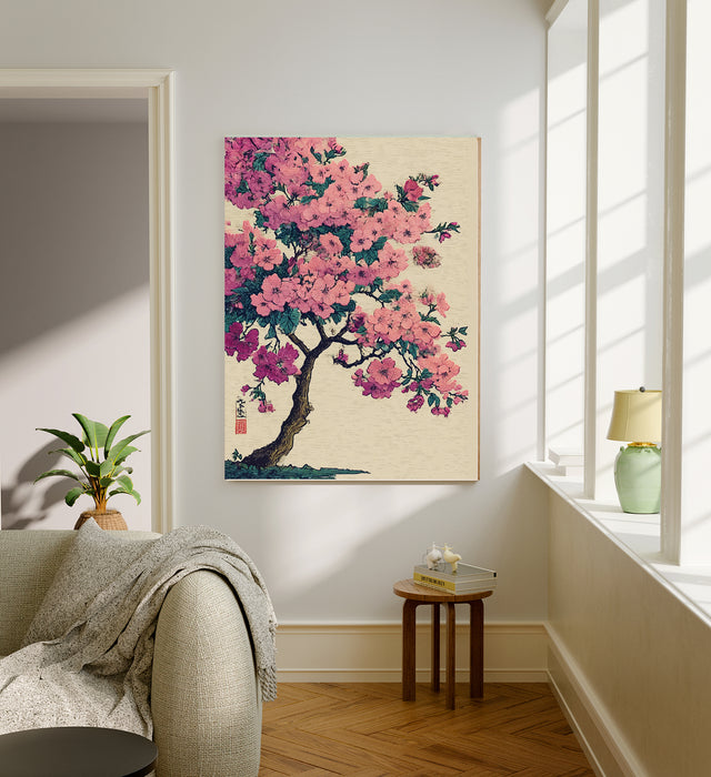 Japanese Pink Blossom Tree Art Print