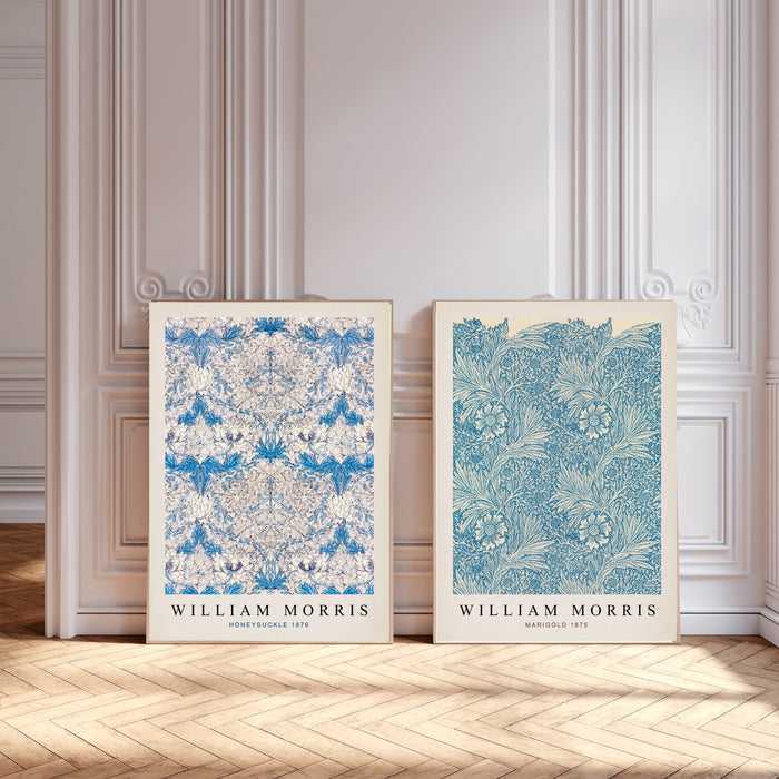 William Morris Blue Floral Set Of Two Art Prints